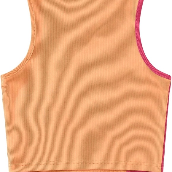 Shein Colorblock Tank Top - Pink and Orange - Picture 2 of 8
